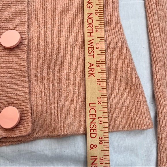 ASOS DESIGN Tall Scoop Neck Womens Sz O  US S Cardigan Pink Classic - Picture 4 of 9